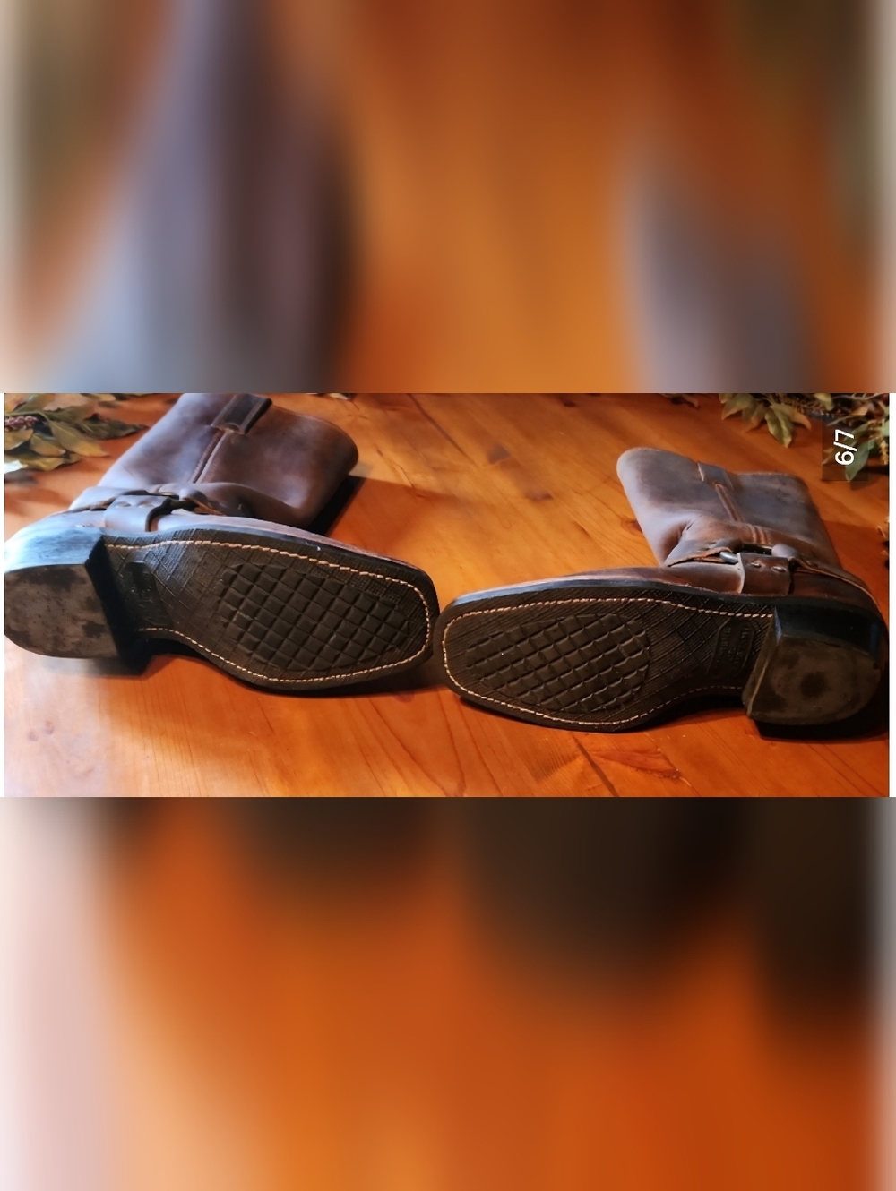 Frye Brown Leather Harness Boots - Picture 7 of 8